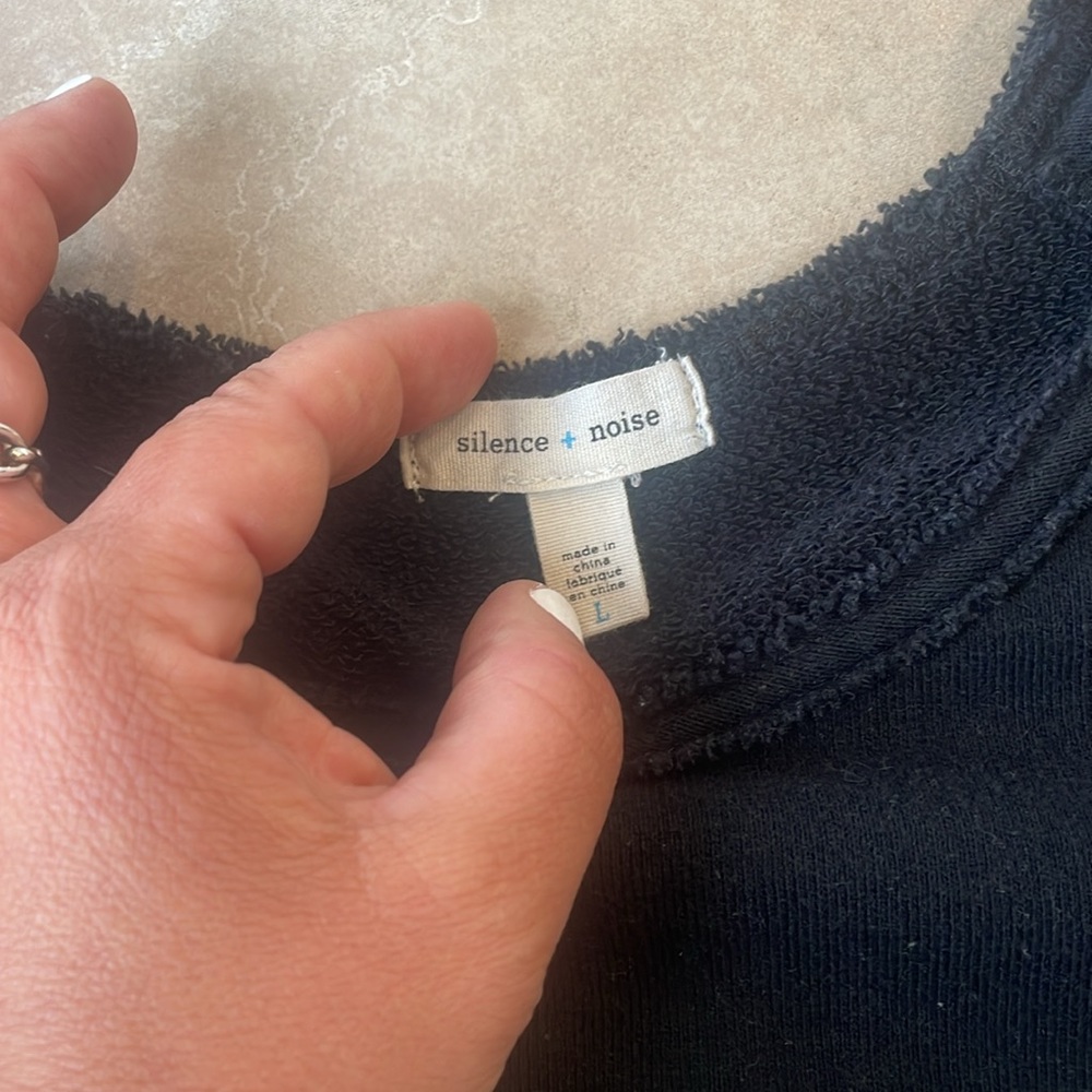 Silence And Noise Shoulder Rivet Stud Sweatshirt L - image 3